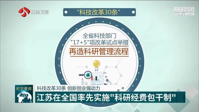 科技改革30条 创新创业强动力 江苏在全国率先实施“科研经费包干
