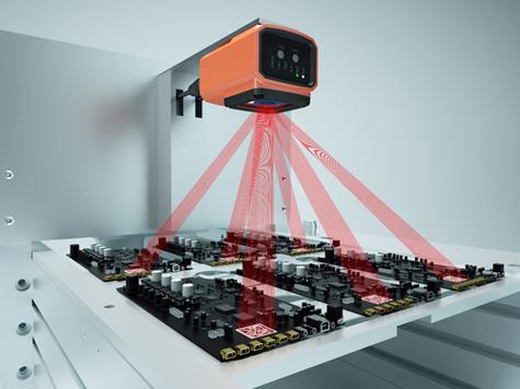 工业读码器扫描金属表面DataMatrix码现场