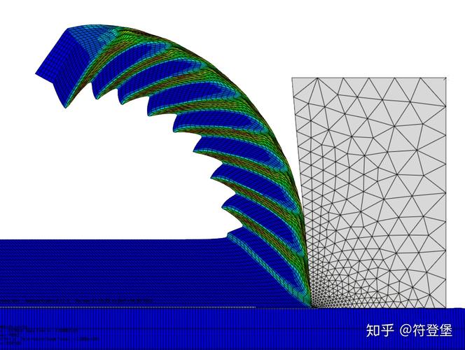 高速切削中切屑颜色从金黄到蓝色变化特写