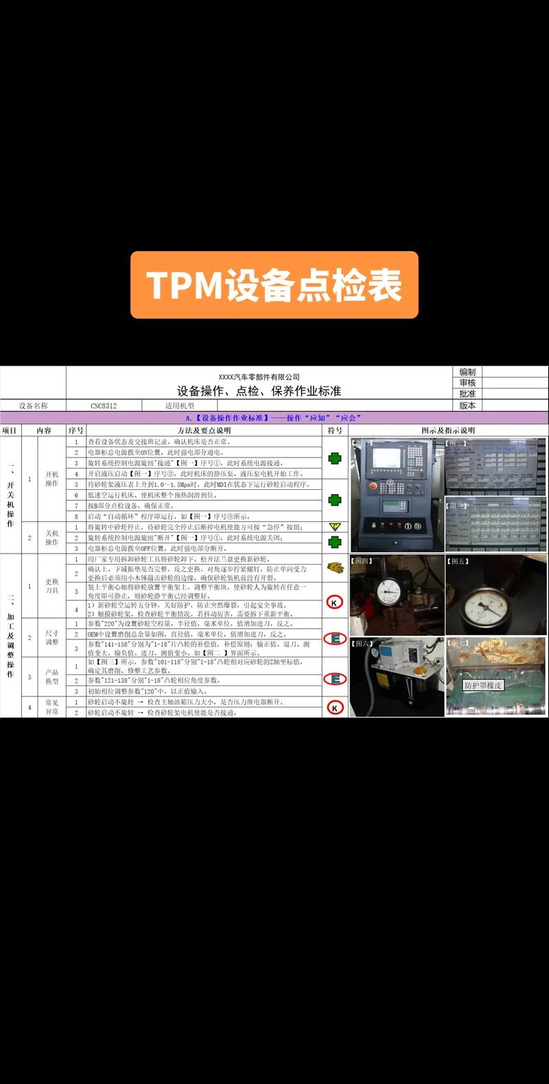 制造业生产车间TPM虚假点检表单纪实