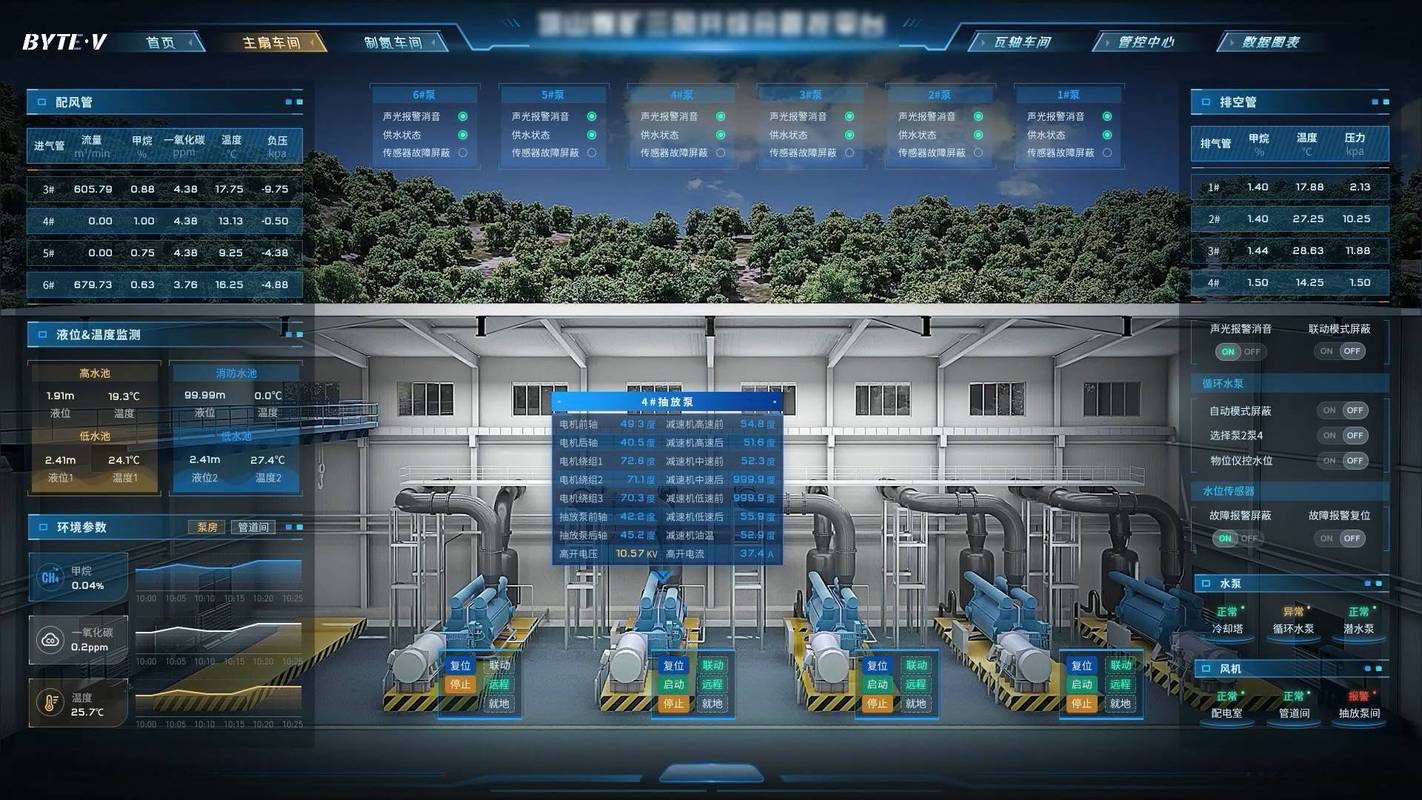 工业车间数字孪生系统数据异常界面截图