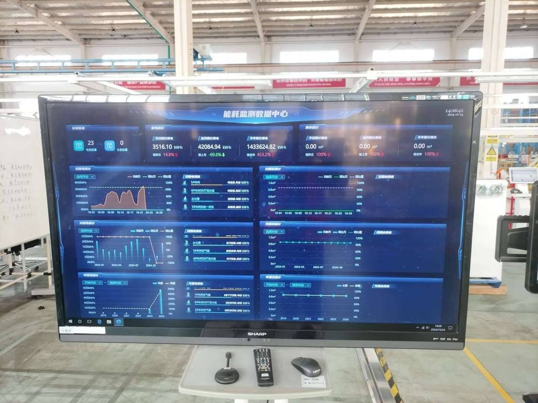 现代工厂HMI集成数据分析面板界面实拍