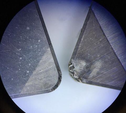 高温合金切削加工刀具磨损对比