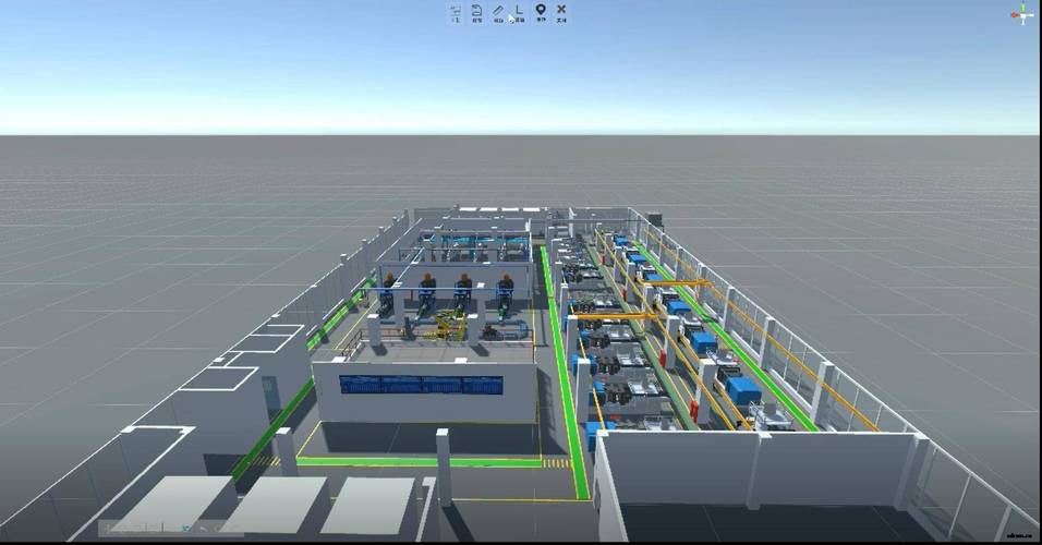 数字化工厂布局仿真软件界面3D效果图