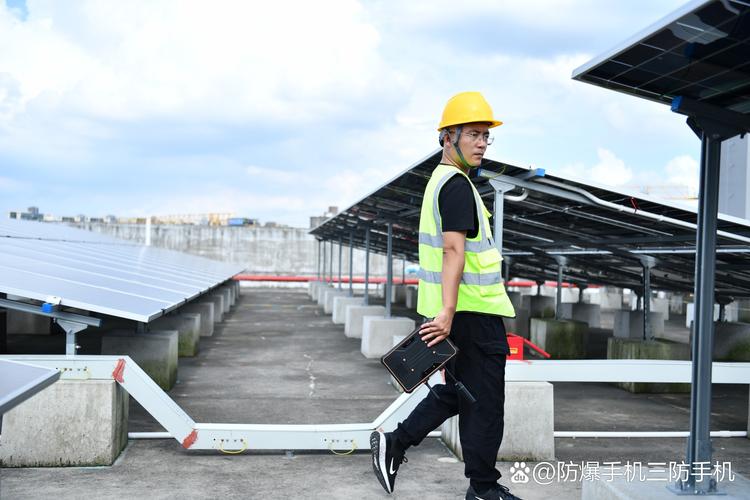 工程师使用工业防爆平板在化工厂巡检