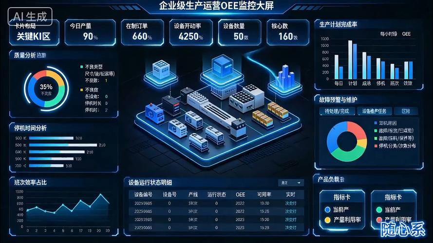 车间设备数据采集终端屏幕显示OEE指标