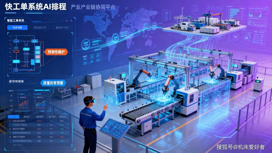 未来工厂中5G与TSN融合的智能生产线概念图