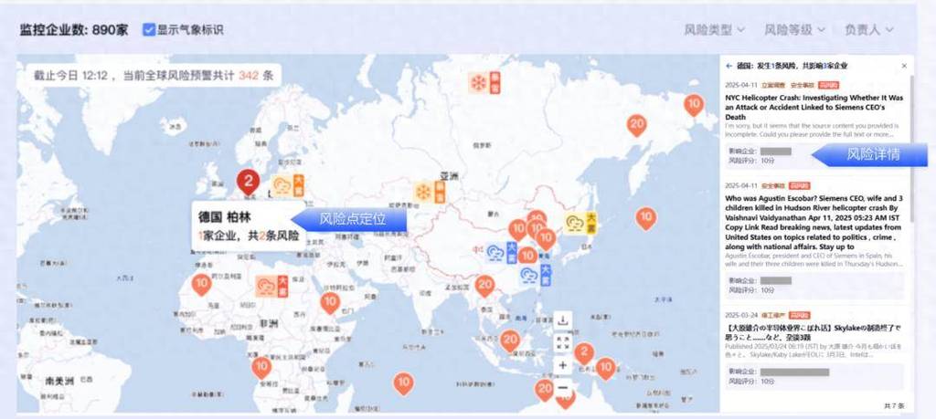 全球制造供应链中断风险热力图