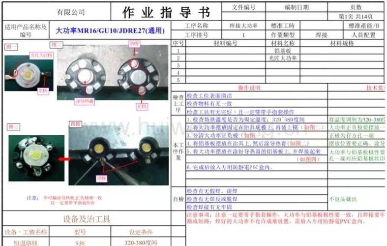 工厂SOP作业分解表实拍图